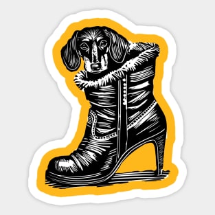 Dachshund Dog on a boot Sticker
